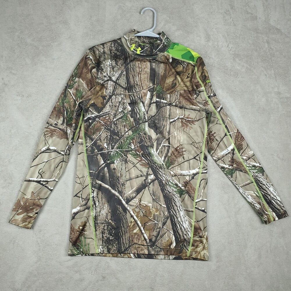 Under Armour Fitted Shirt Mens Large Camo Realtree Scent Control Long Sleeve